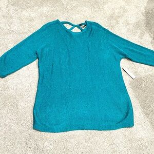 Chicos tapestry real cross back pullover sweater NWT sz 3